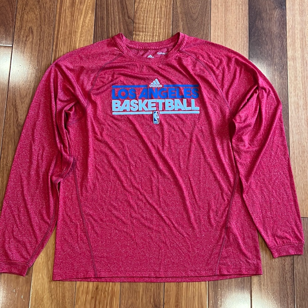 Los Angeles Clippers Adidas Long Sleeve Climalite - Game Worn Warmup